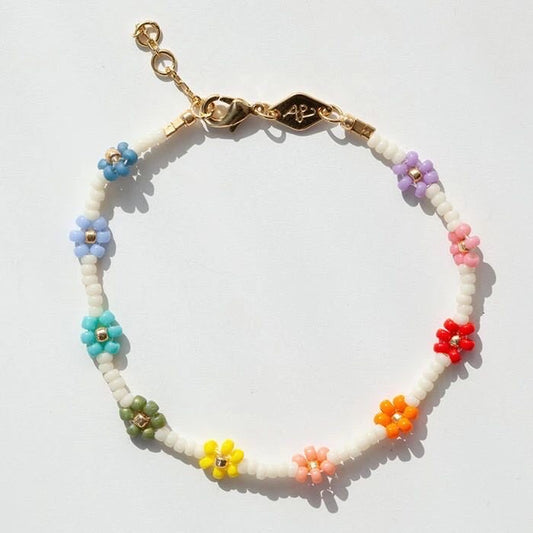 Prismatic Beaded Floral Bracelet