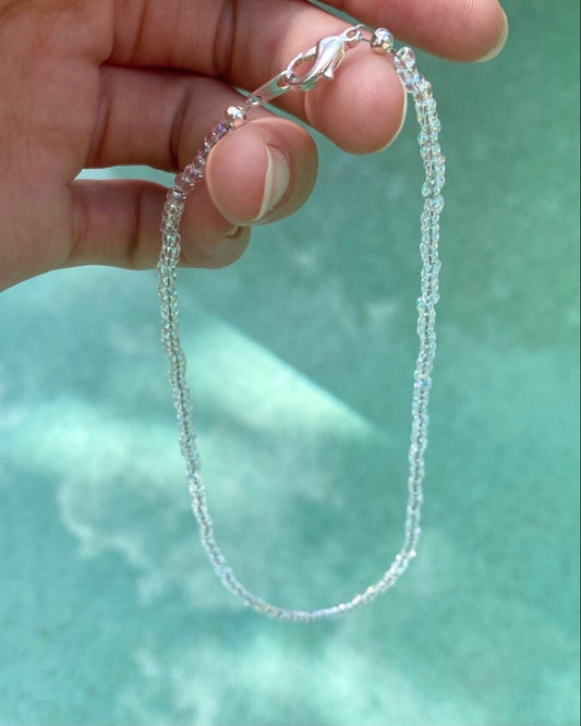 Aqua Clear Classic Beaded Necklace