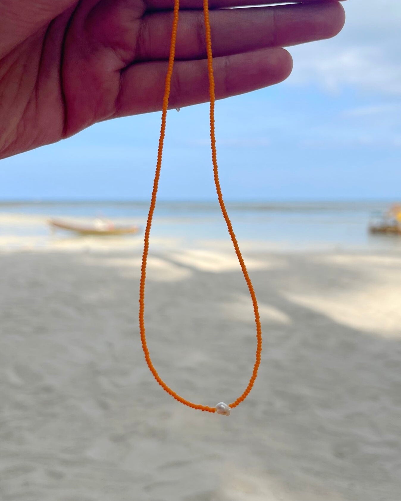 Deviant Orange Classic Beaded Necklace