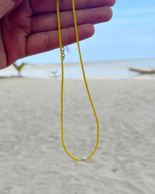 Codger Yellow Classic Beaded Necklace