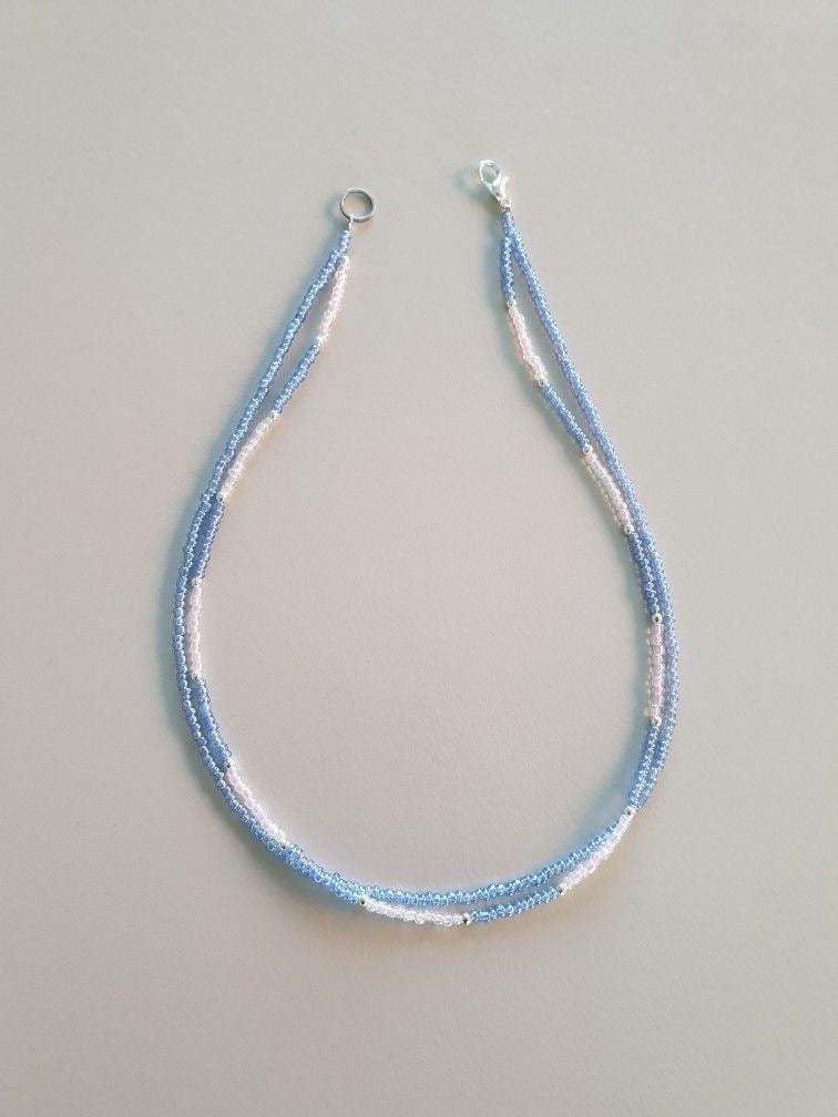 What A Time Blue Layered Beaded Necklace