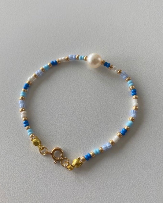 Him & I Blue Classic Beaded Bracelet