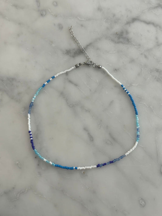 Georgia Blue Handmade Beaded Necklace