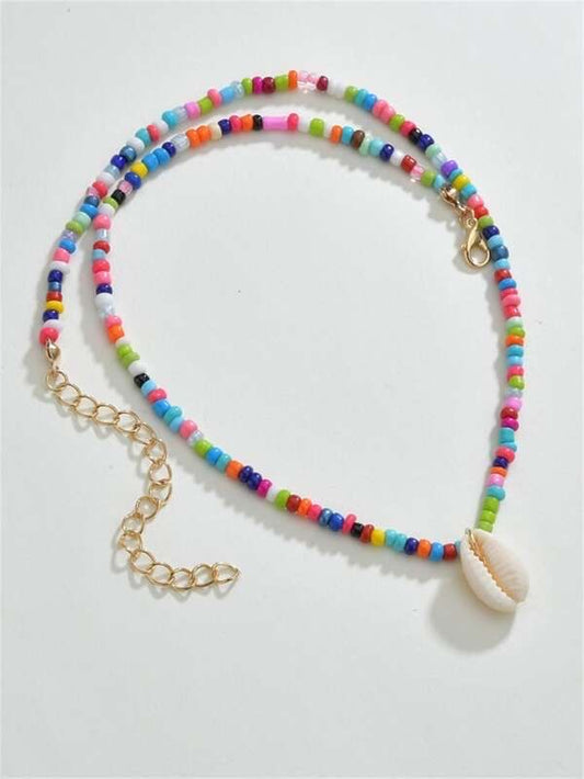 Penelope Cowrie Classic Beaded Necklace