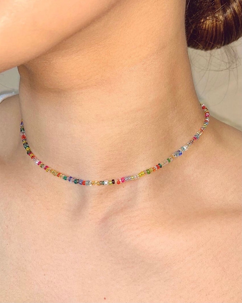 Sunset Multicolour Classic Beaded Necklace