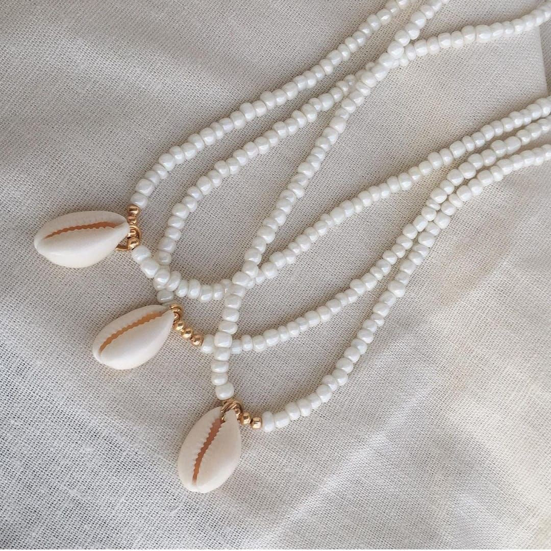 From The Shores Cowrie Classic Handmade Beaded Necklace